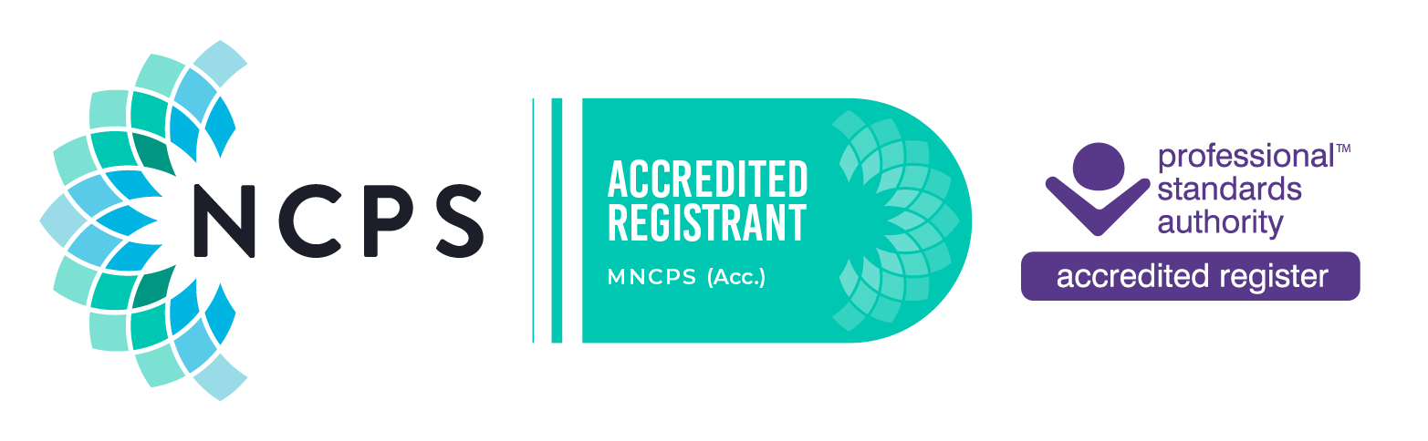 NCPS Accredited Registrant logo, professional standards authority accredited register logo 